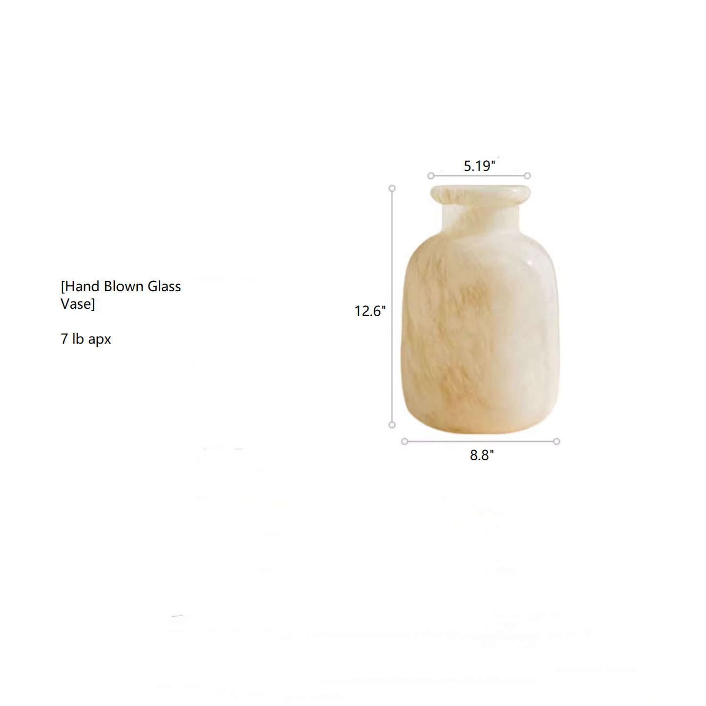 Large Matte Frosted Glass Vase