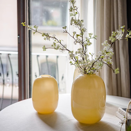 Modern Glass Vase in Yellow