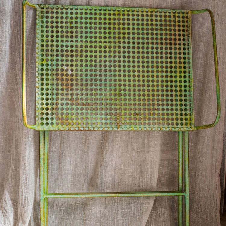 Green Farmhouse Metal Side Table