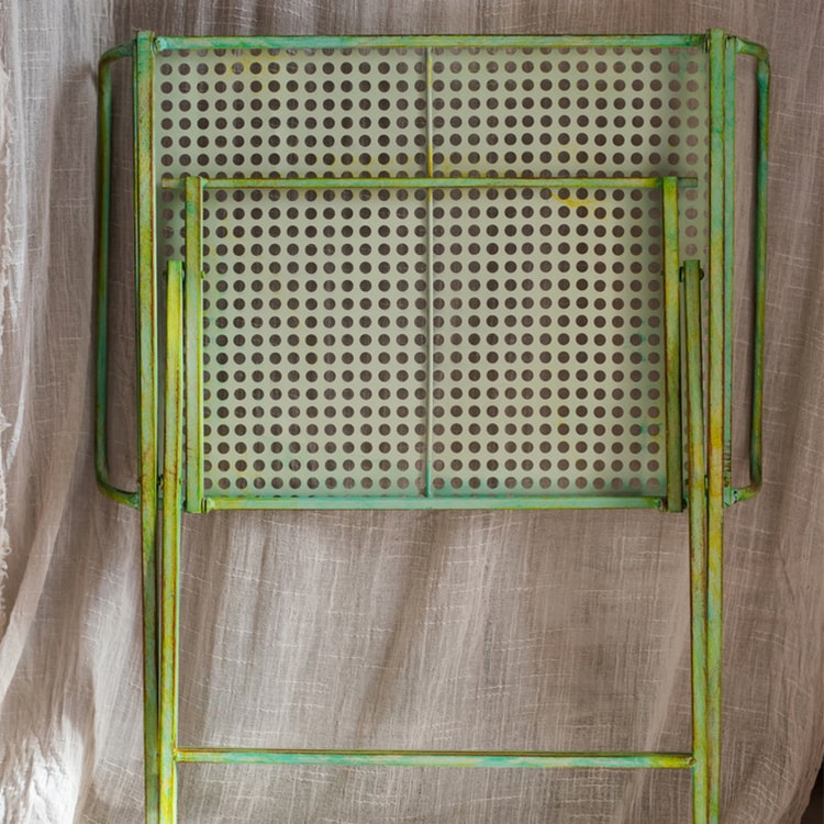 Green Farmhouse Metal Side Table