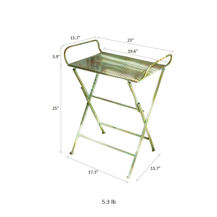 Green Farmhouse Metal Side Table