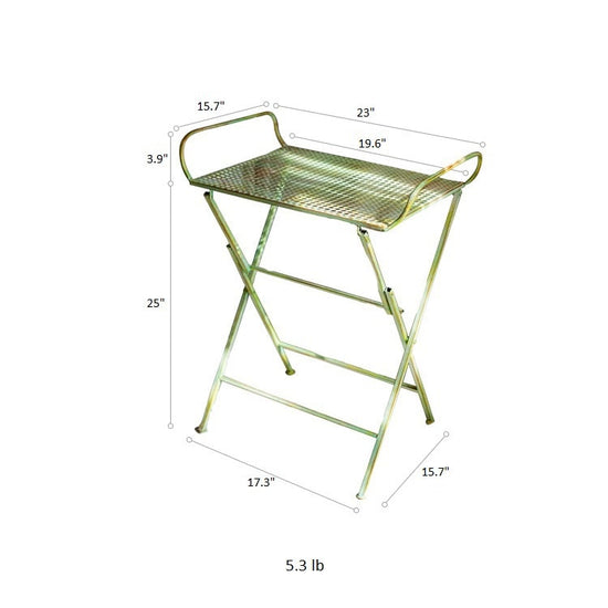 Green Farmhouse Metal Side Table