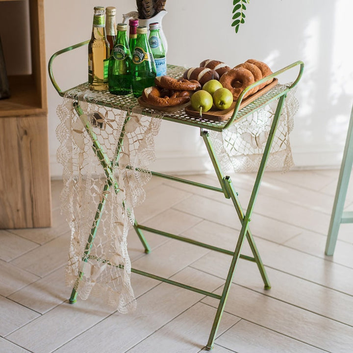 Green Farmhouse Metal Side Table