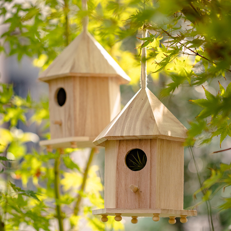 Natural Solid Wood Bird's Nest