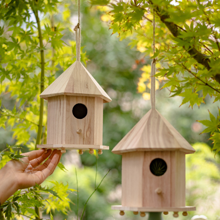 Natural Solid Wood Bird's Nest