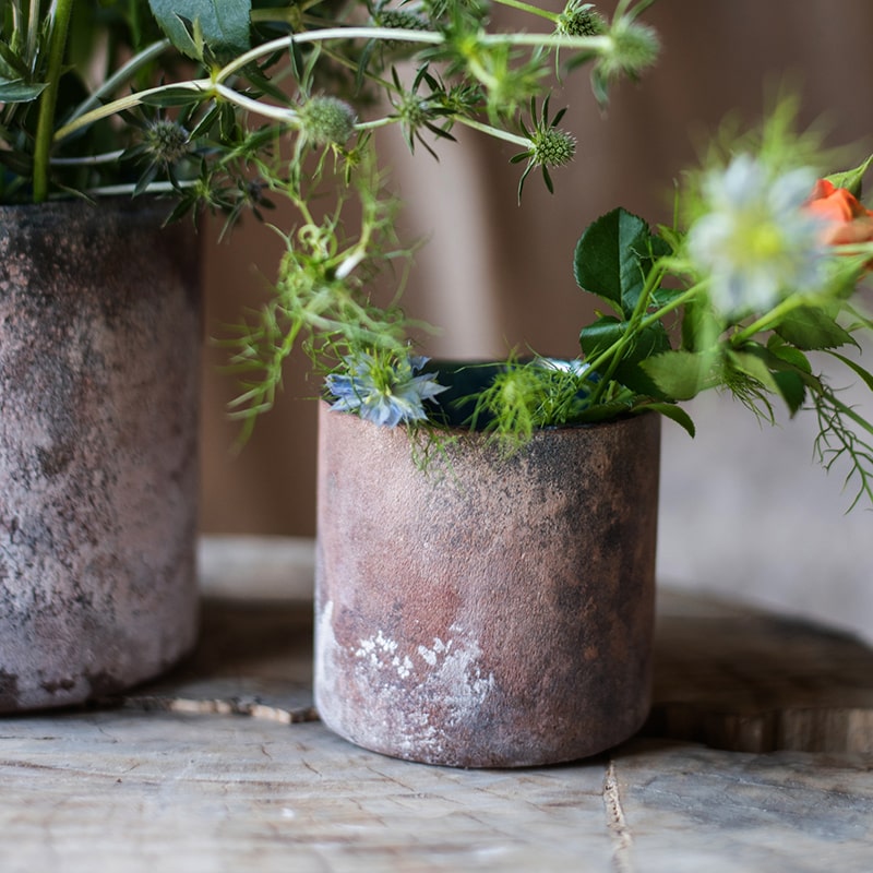 Rust Style Art Glass Vase