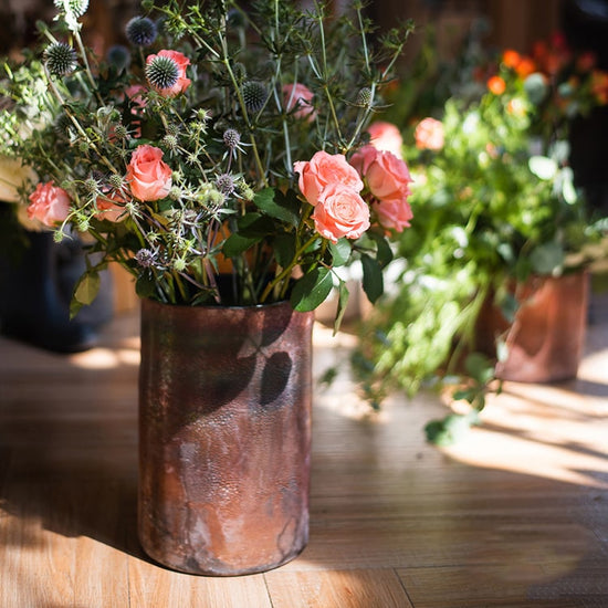 Rust Style Art Glass Vase