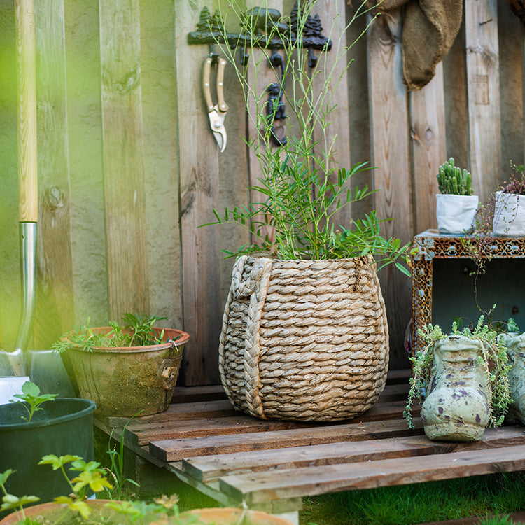 Large Rope Basket Cement Planter