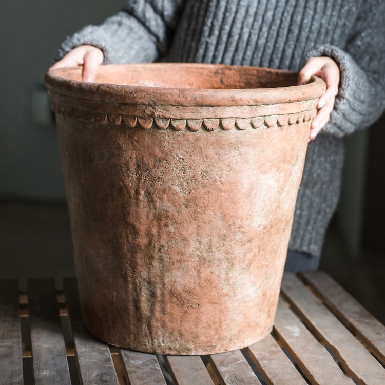 Large Terracotta Red Concrete Planter Pot