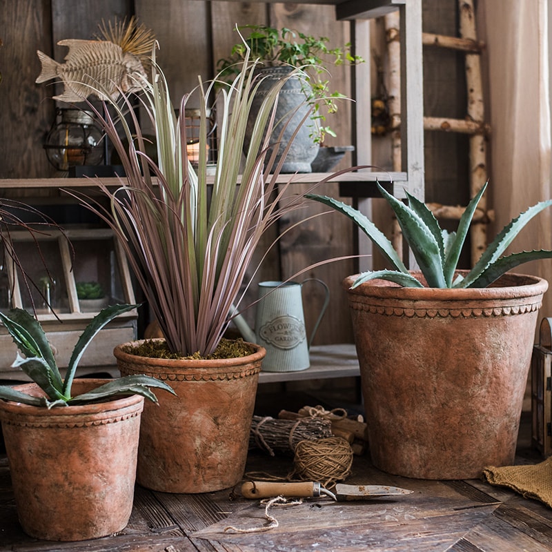 Large Terracotta Red Concrete Planter Pot