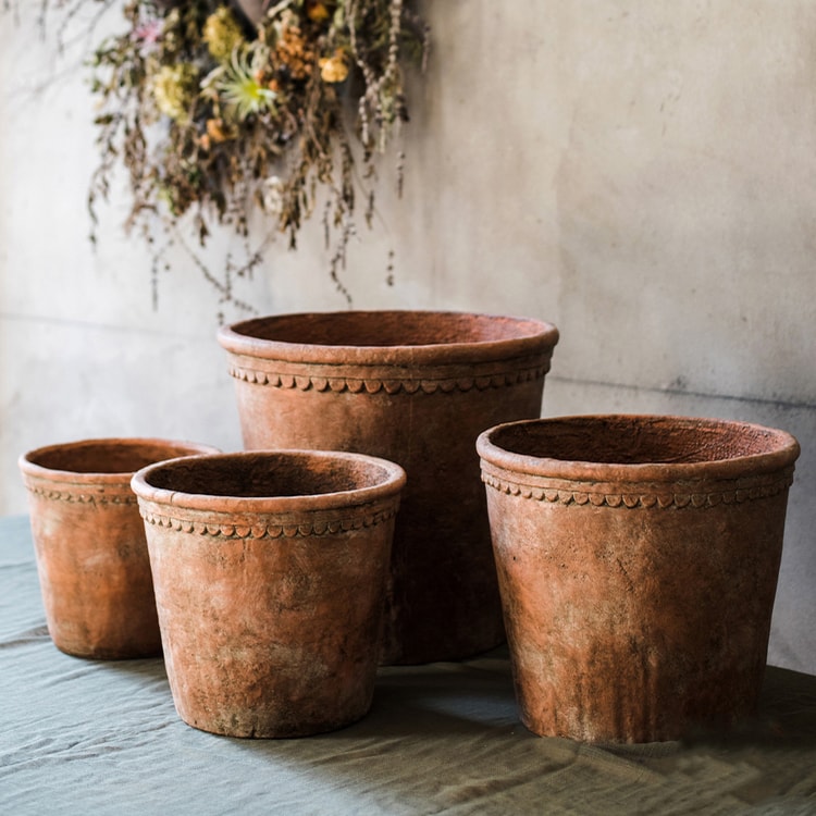 Large Terracotta Red Concrete Planter Pot