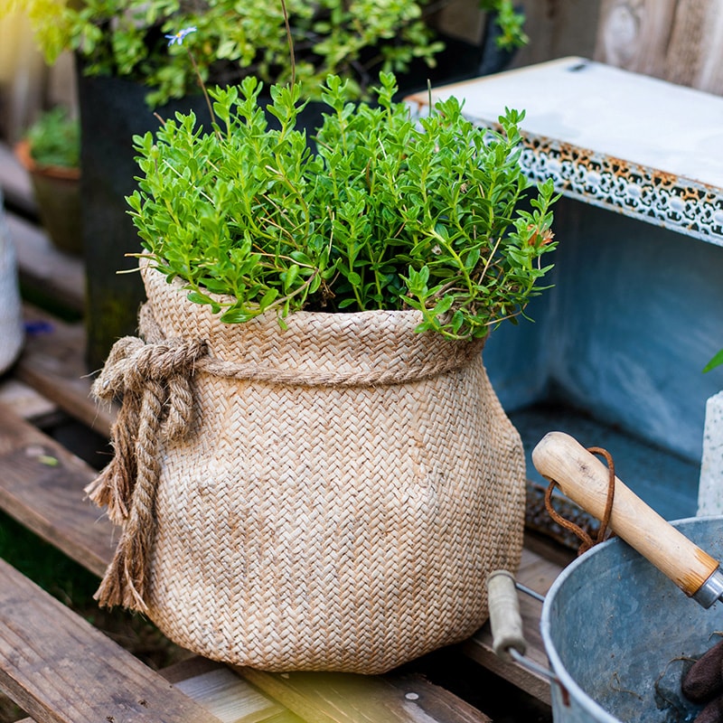 Ribbon Bag Style Concrete Garden Pot