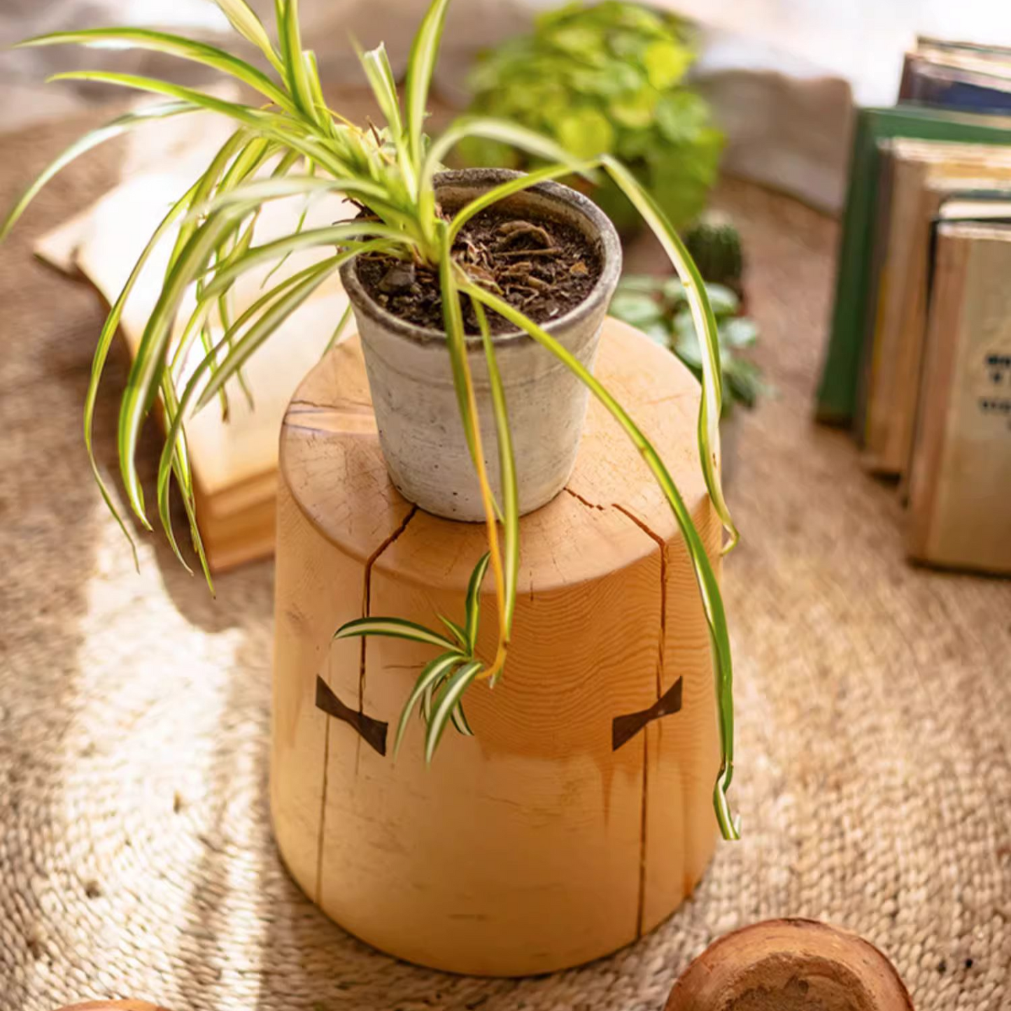 Solid Wood Natural End Table