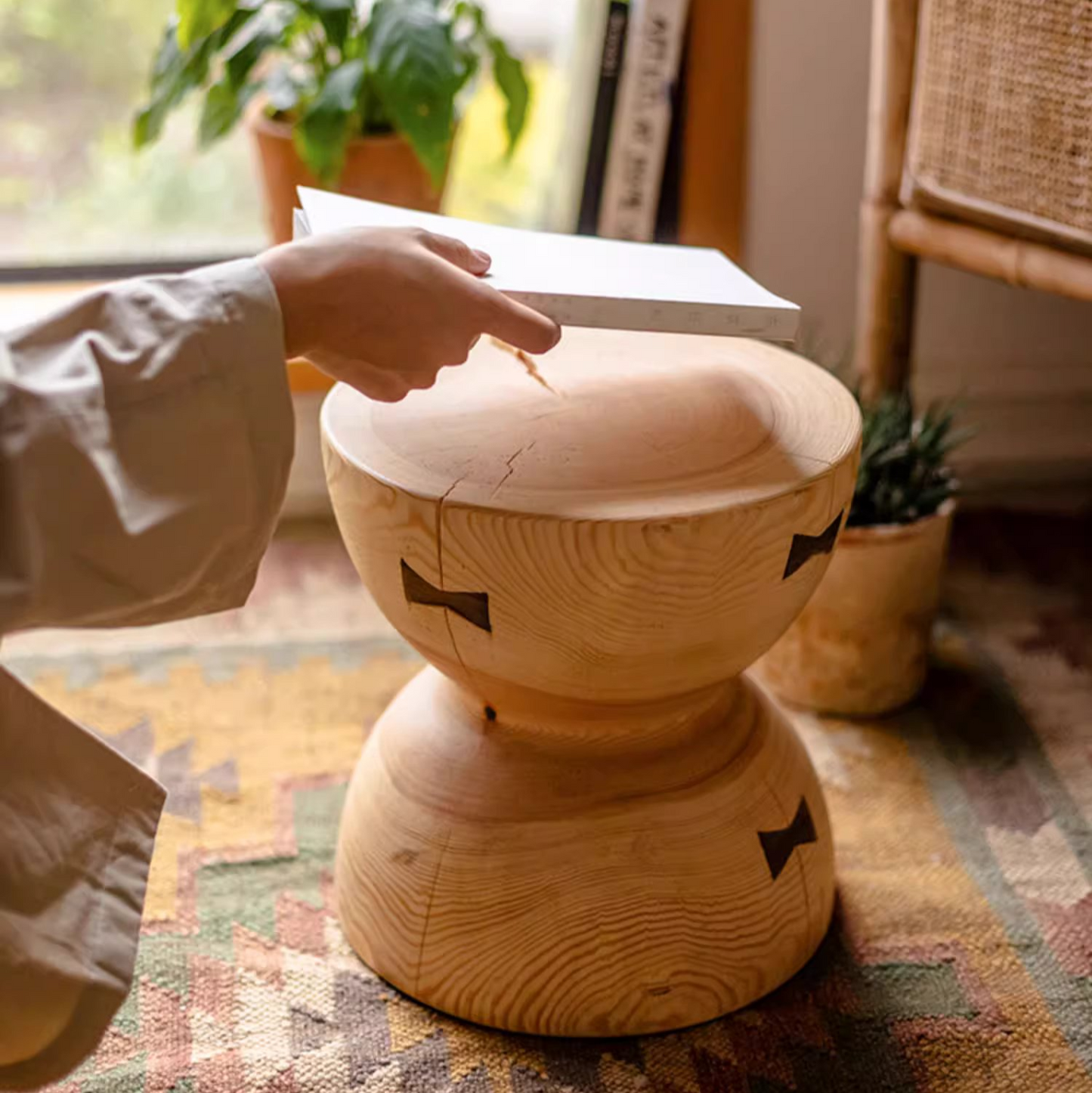 Solid Wood Natural End Table