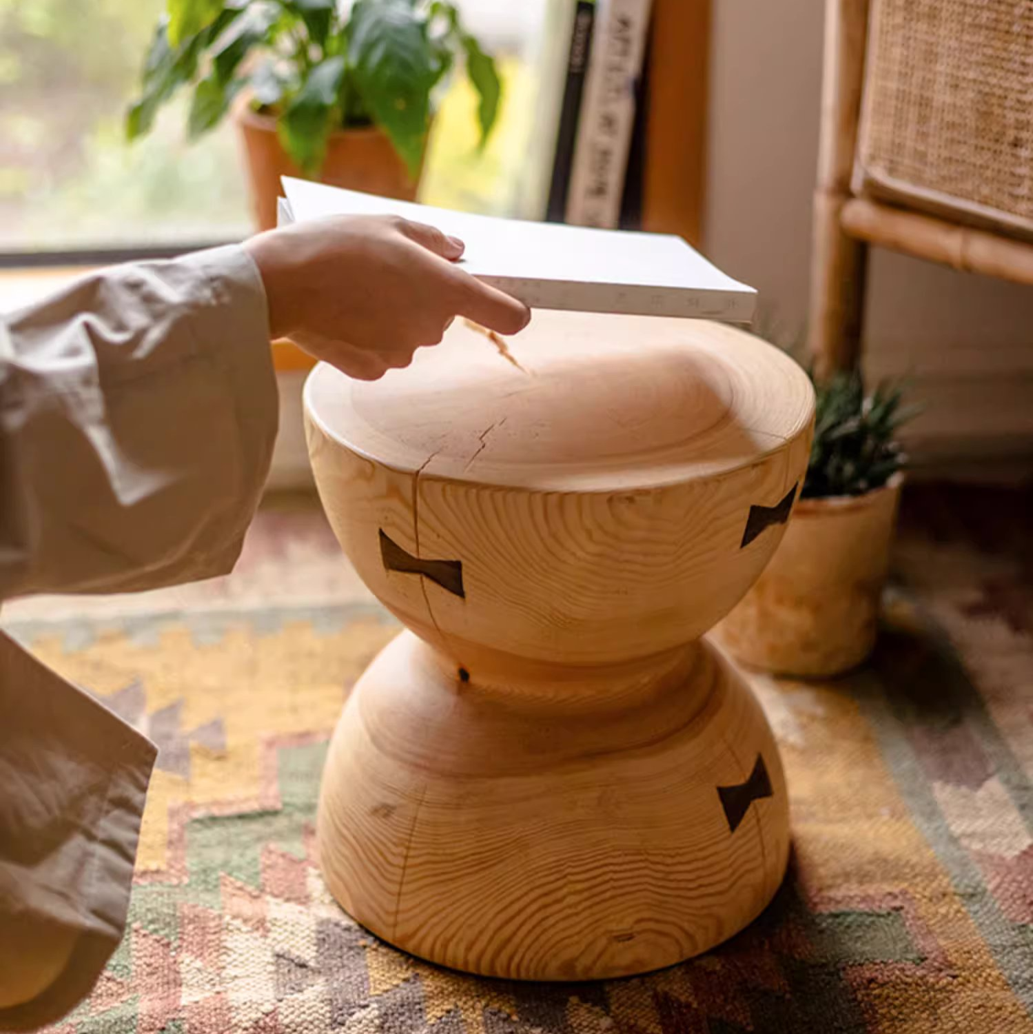 Solid Wood Natural End Table