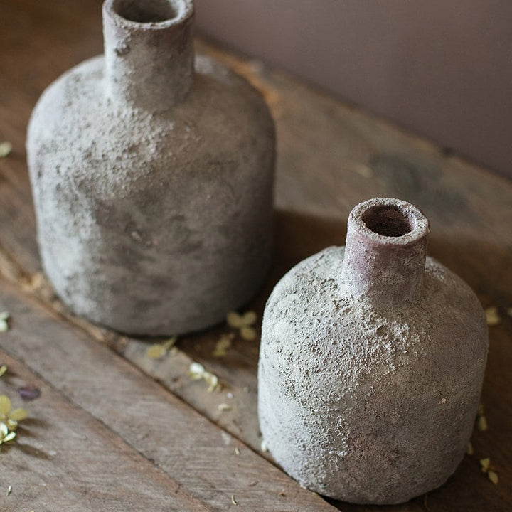 Small Opening Stoneware Terracotta Vase