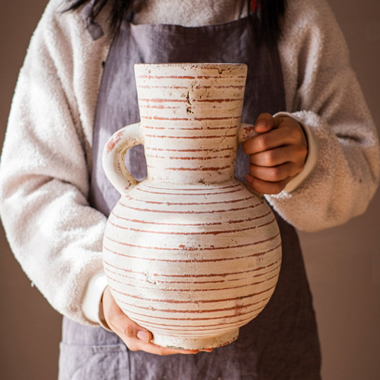 Terracotta Planter Vase with Handles