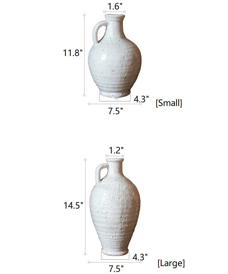 White Ceramic Vase Small Opening Vase