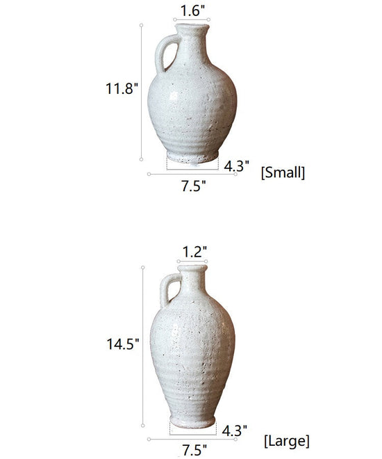 White Ceramic Vase Small Opening Vase