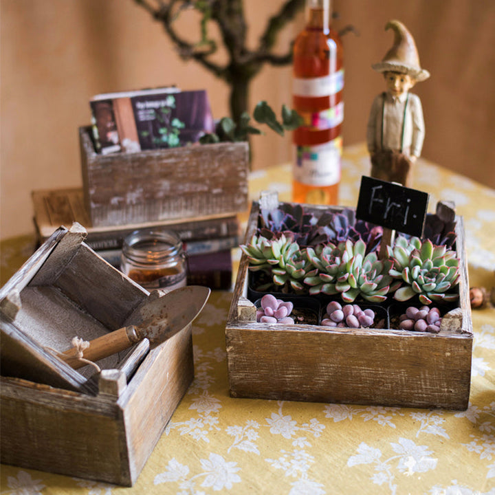 Square Solid Wood Table Box Set of 3