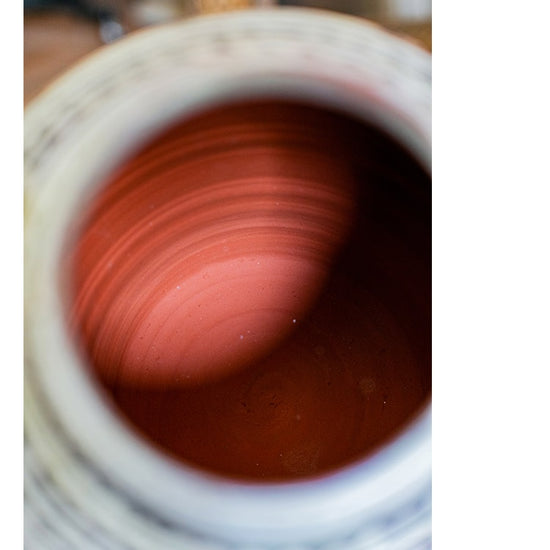 Giant Zen Style Ink Painting Terracotta Floor Pot