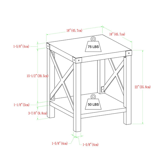 Metal X Side Table