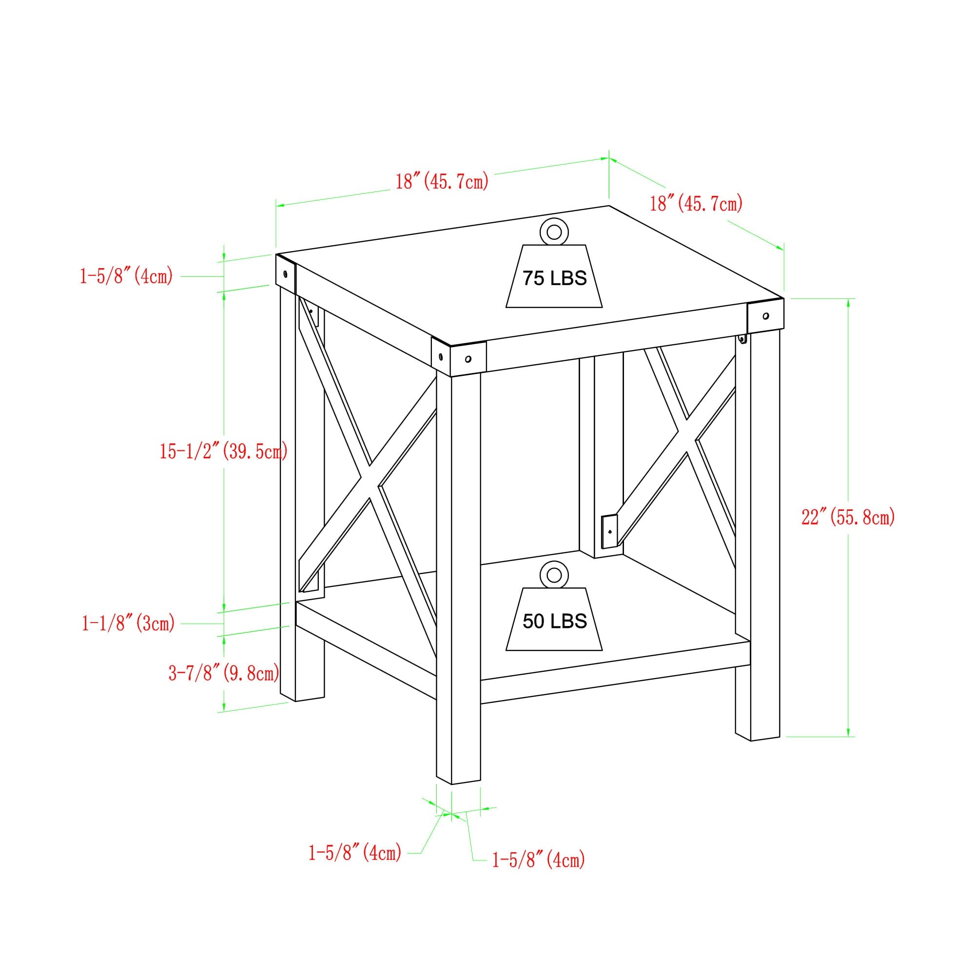 Metal X Side Tables, Set of 2