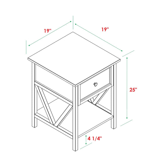 Natalee Wood Nightstand / Side Table