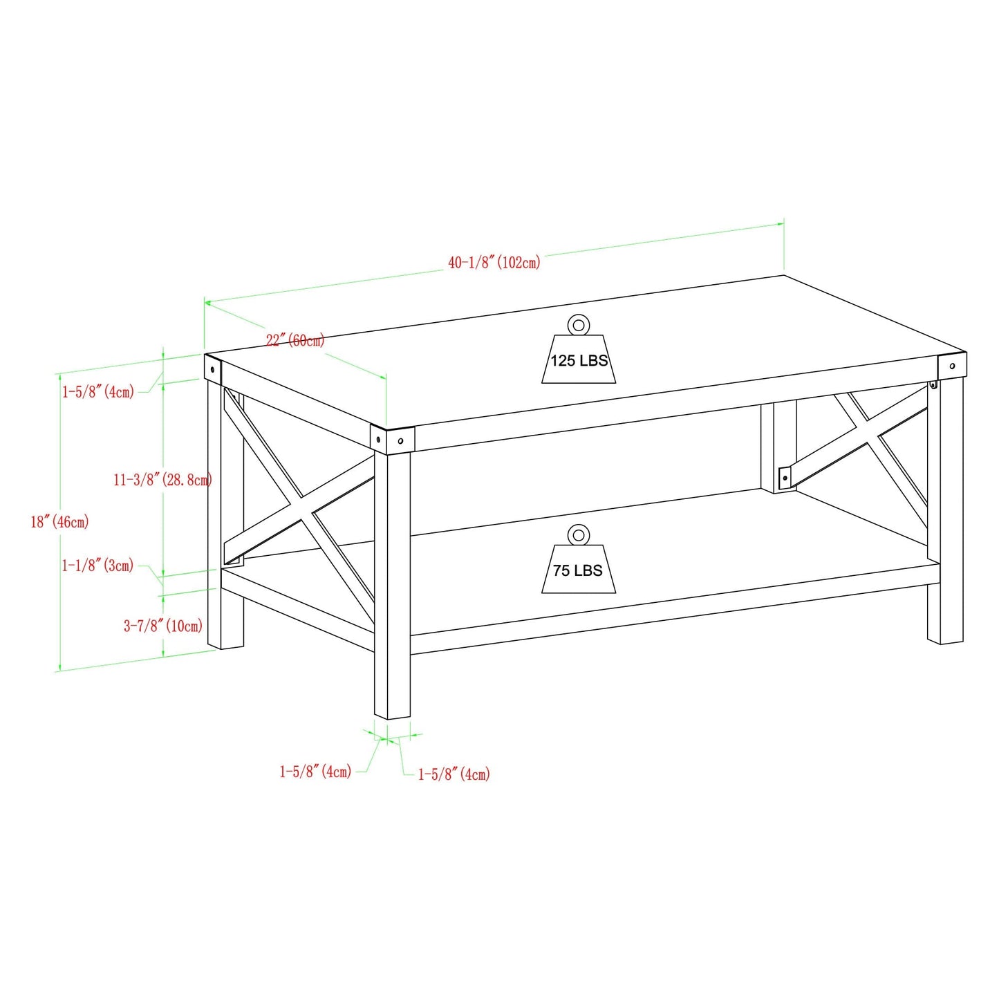 Metal X Coffee Table