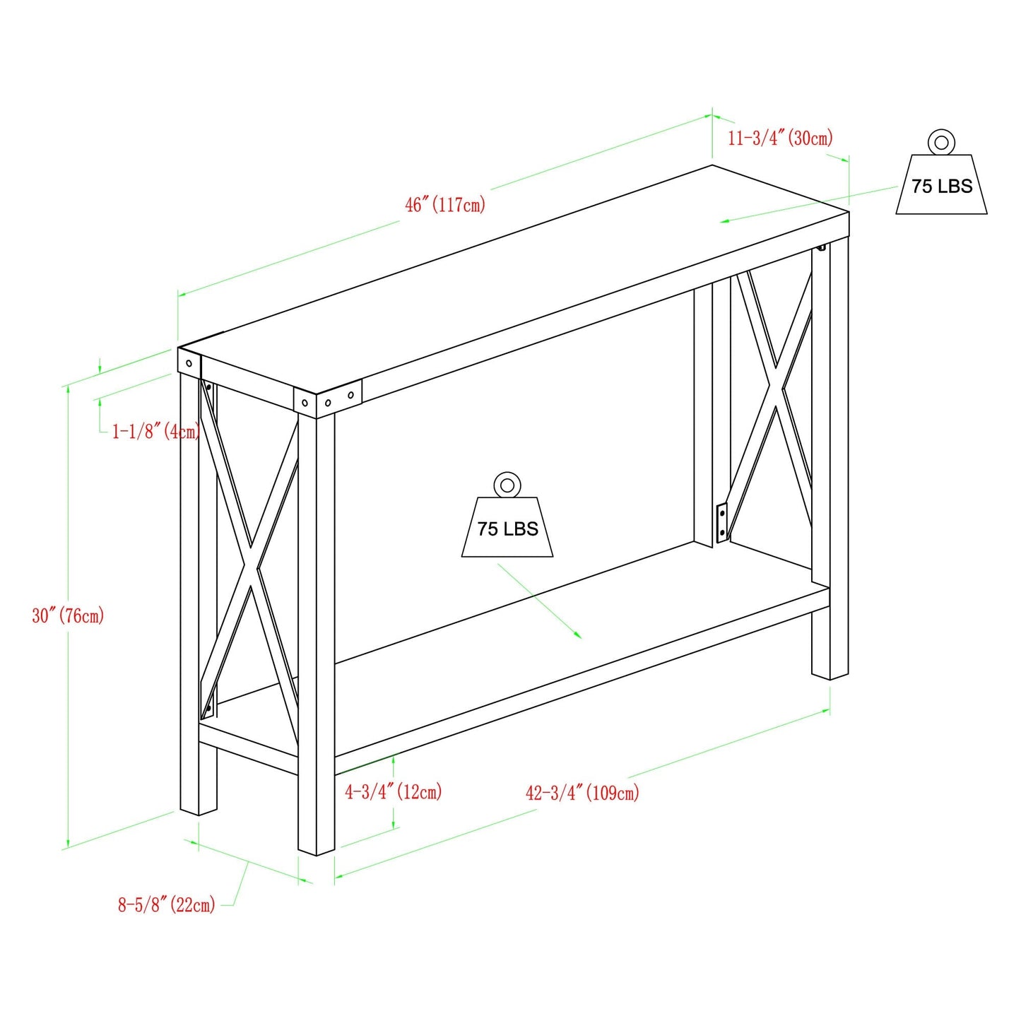 Metal X Entry Table