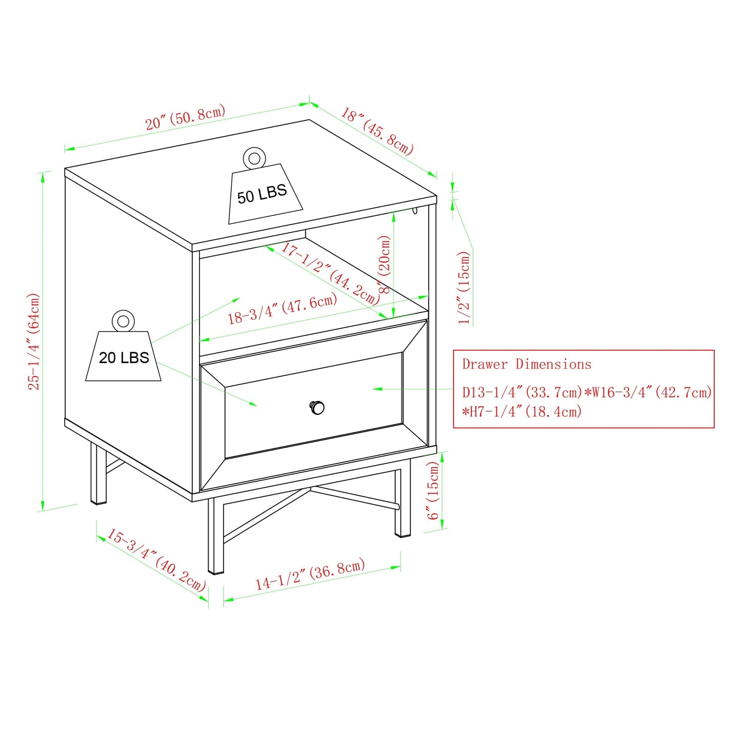 Gwen Nightstand, Set of 2