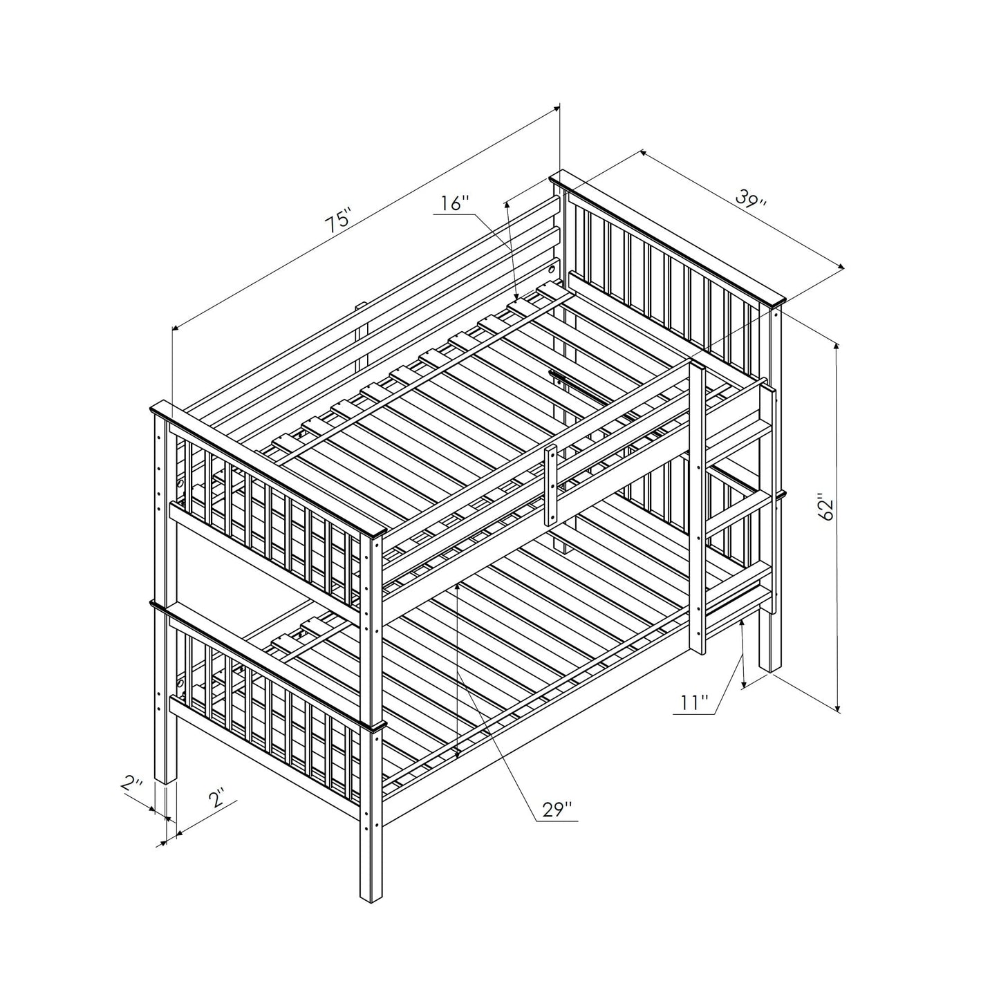 Mission Style Bunk Bed