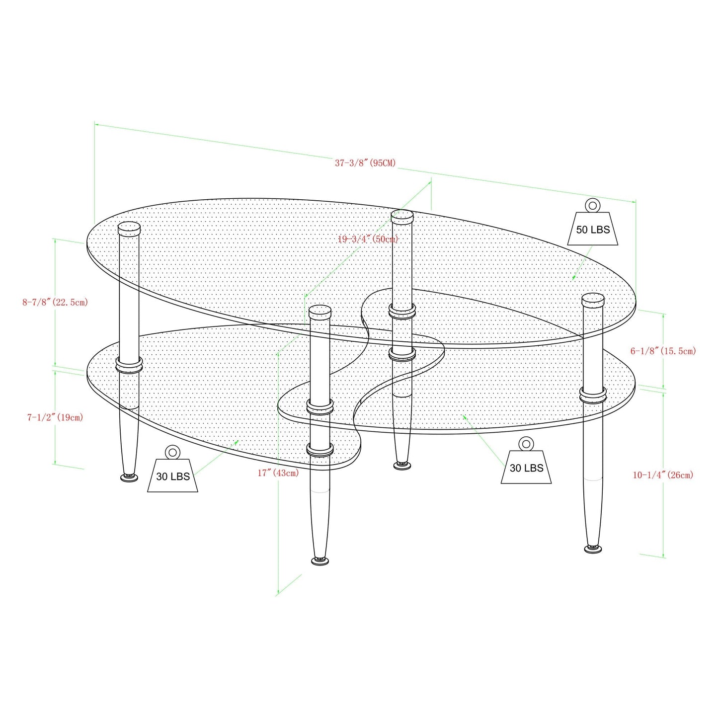 Wave 38" Coffee Table