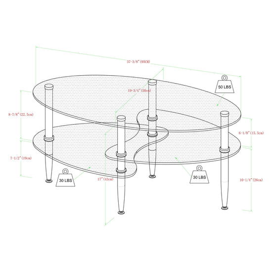 Wave 38" Coffee Table