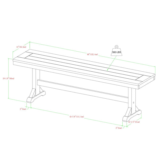 Wood Dining Bench