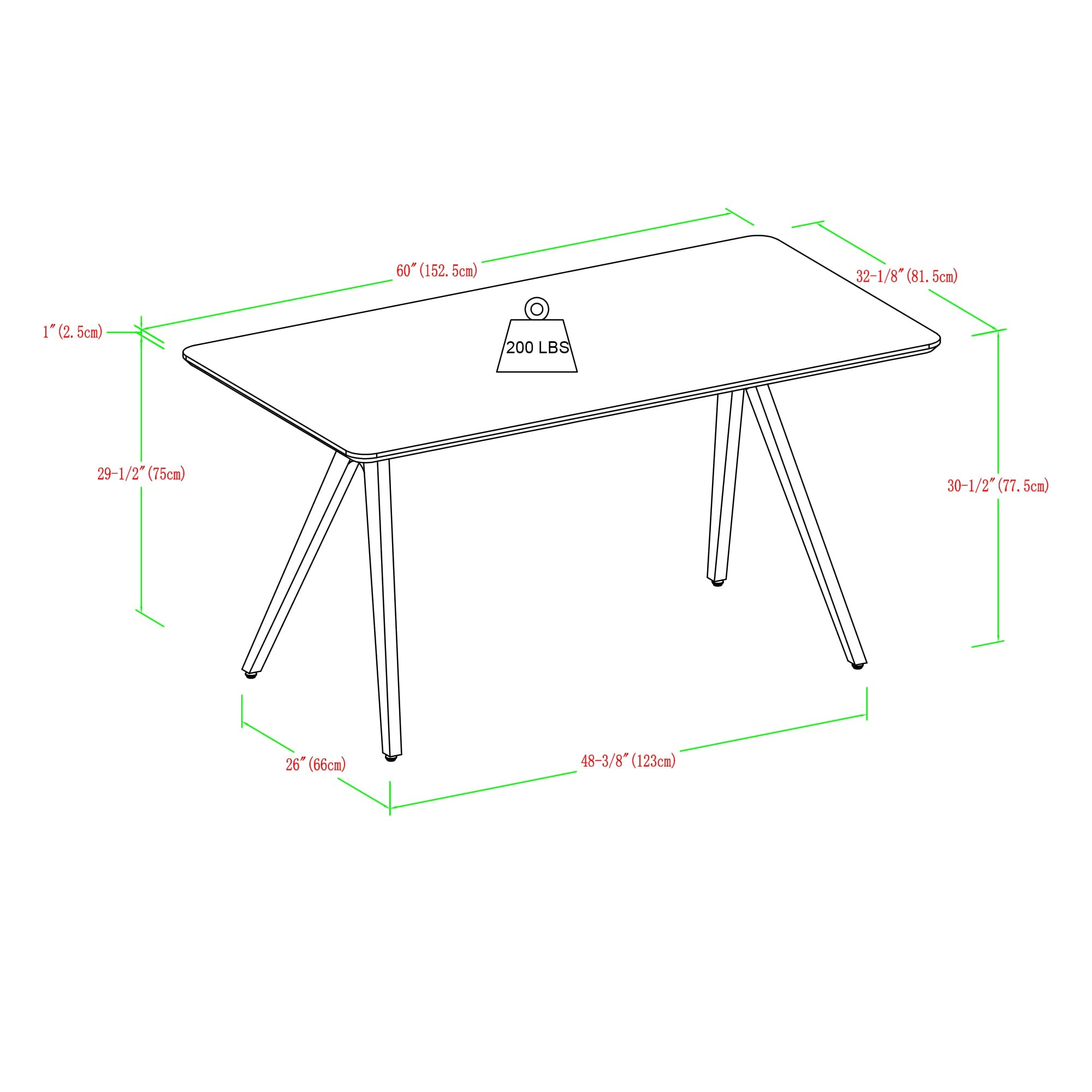 Garret 60" Modern Industrial Veneer and Metal Dining Table