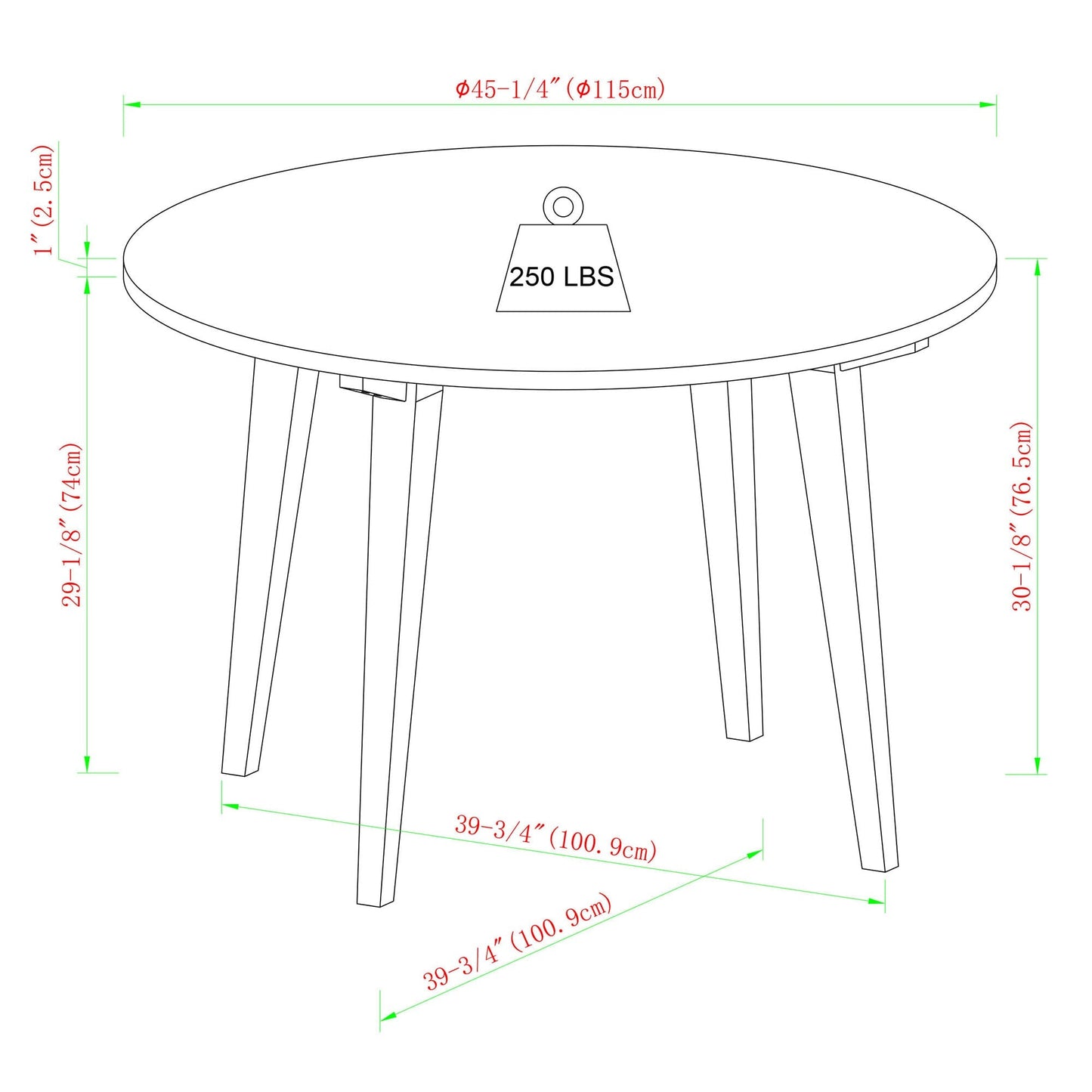 Kochi Minimalist Solid Wood Round Dining Table