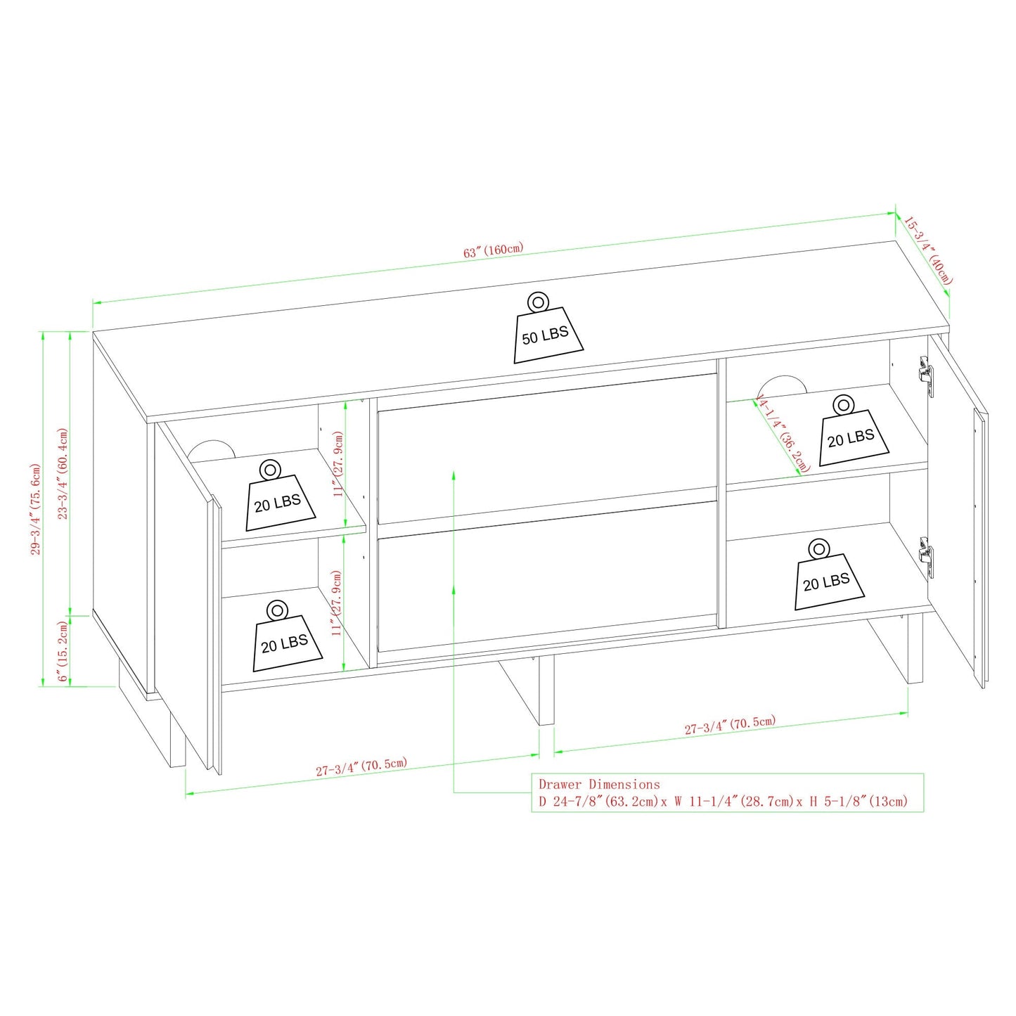 Maja 63" Minimalist Scandi Sideboard