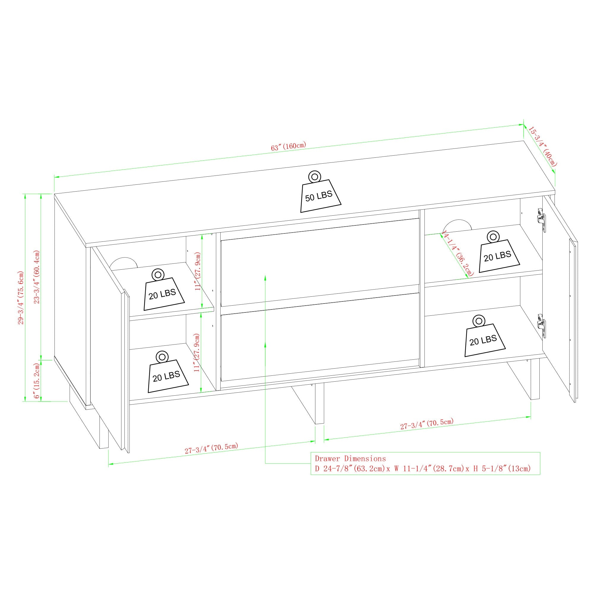 Maja 63" Minimalist Scandi Sideboard