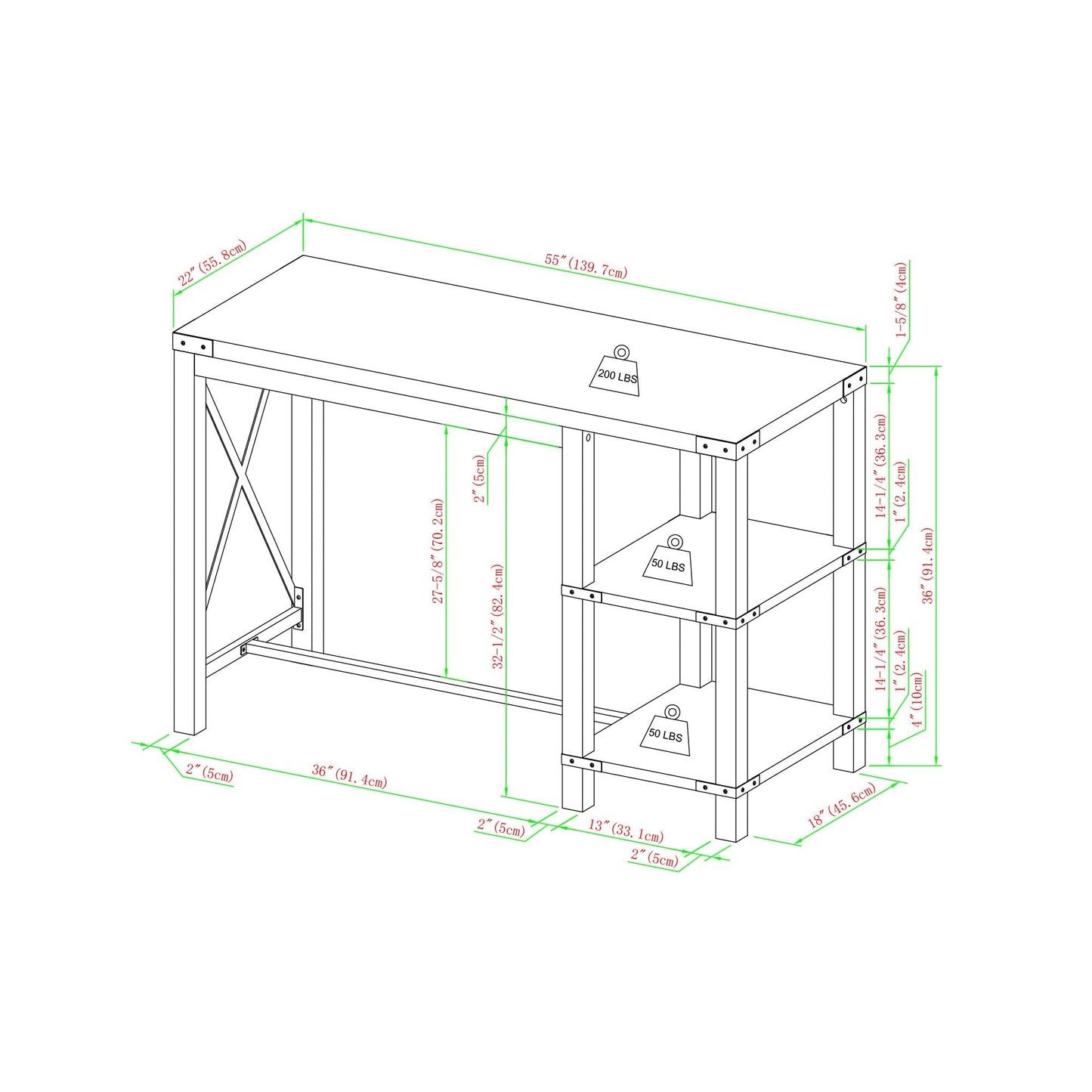 Metal X Storage Island