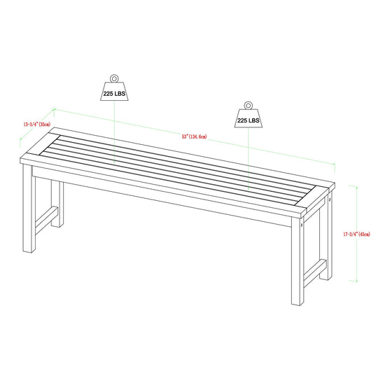 Midland Acacia Wood Outdoor Patio Bench