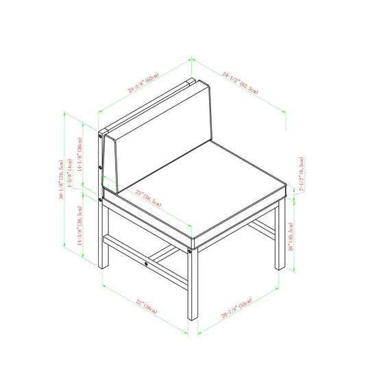 Modern Cushioned Modular 6 Piece Acacia Patio Set