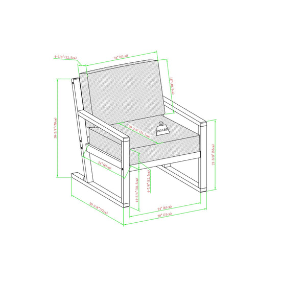 Prenton Modern Solid Wood Outdoor Club Chair