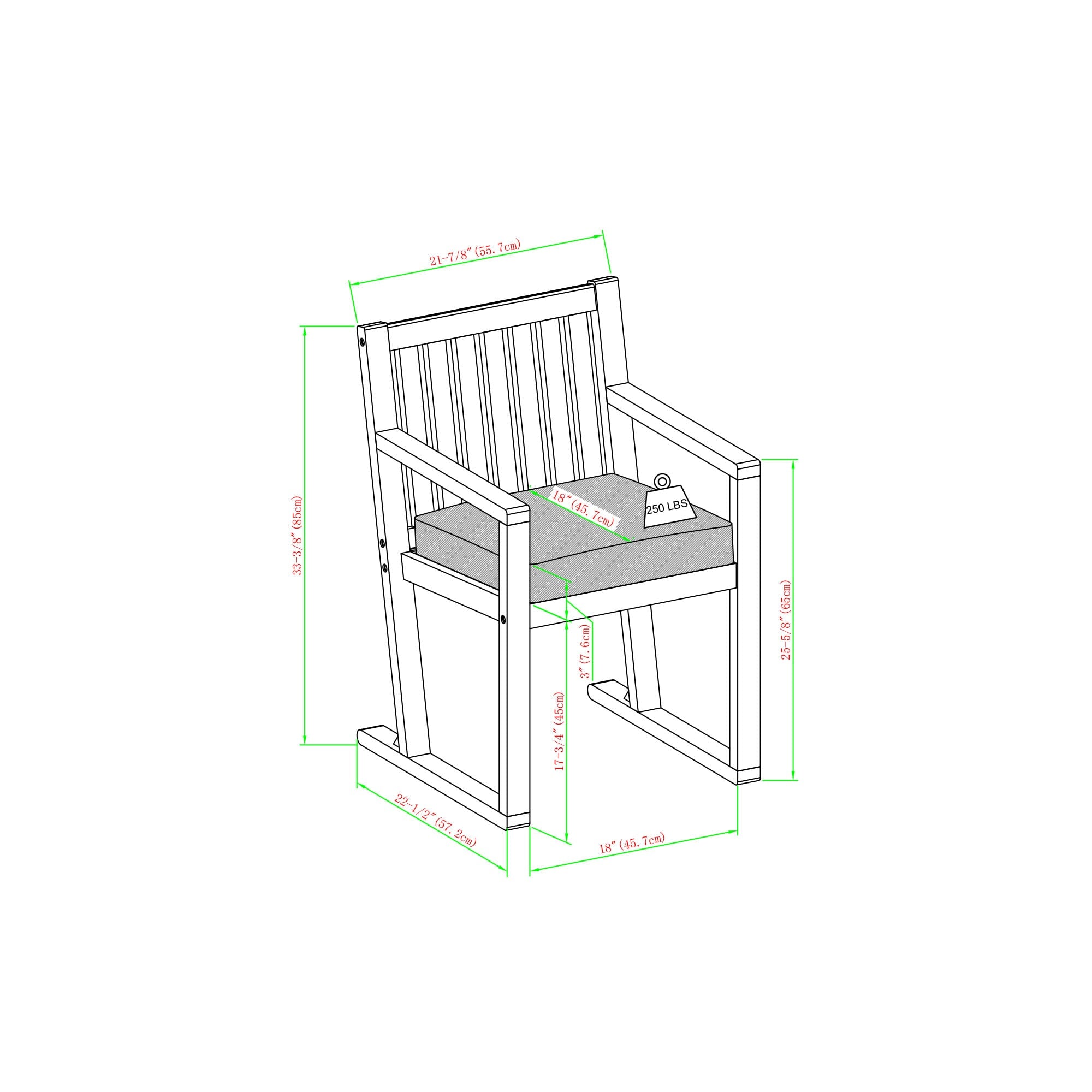 Prenton 7-Piece Modern Solid Wood Geometric Outdoor Dining Set