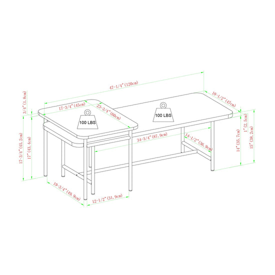 Reema 2-Piece Modern Nesting Coffee Table