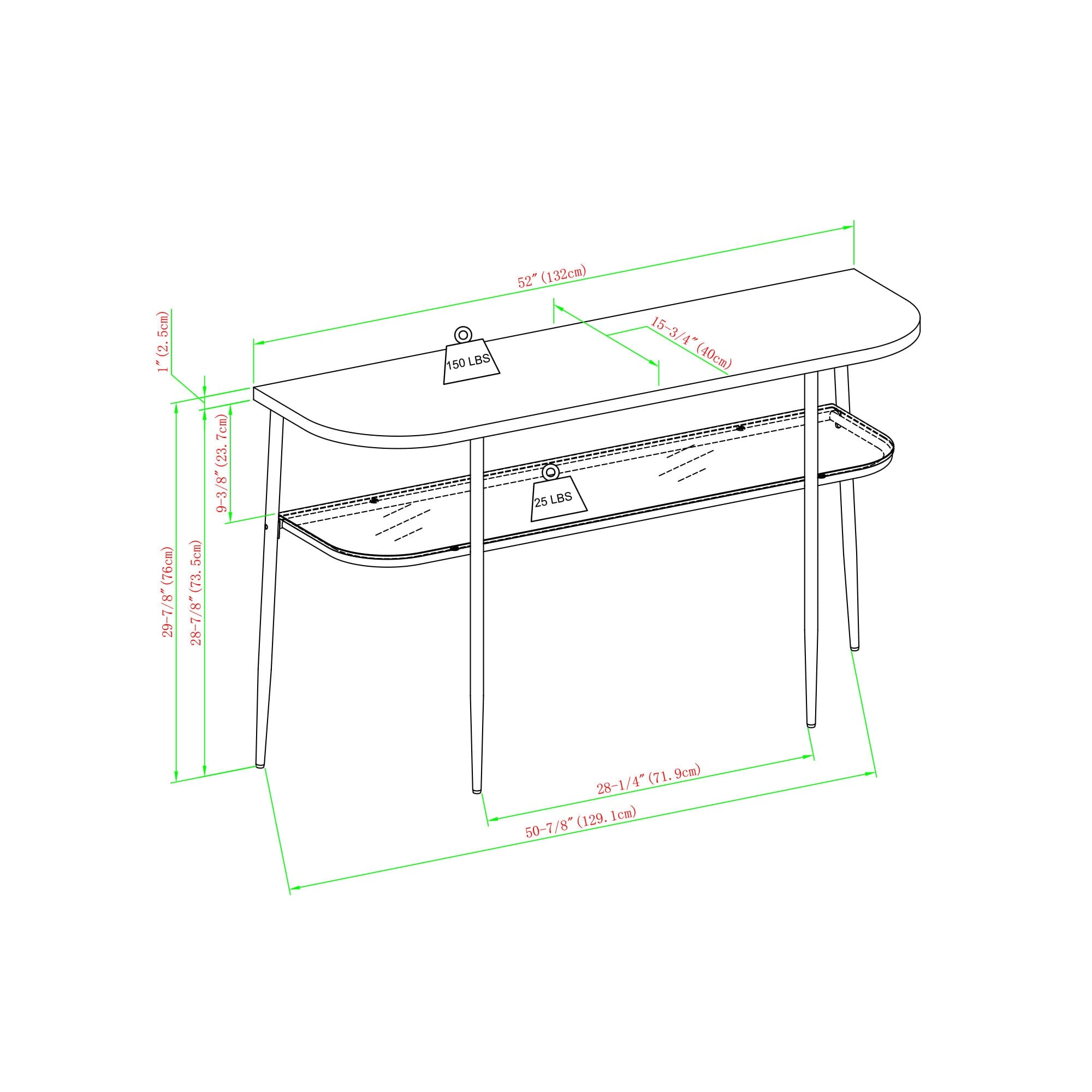 Tilly Modern Minimal Curved Faux Marble Entry Table