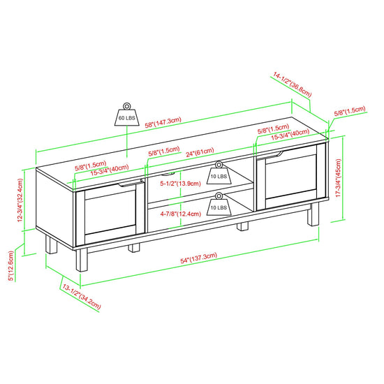 Tromso Modern 2-Door TV Stand for TVs up to 65”