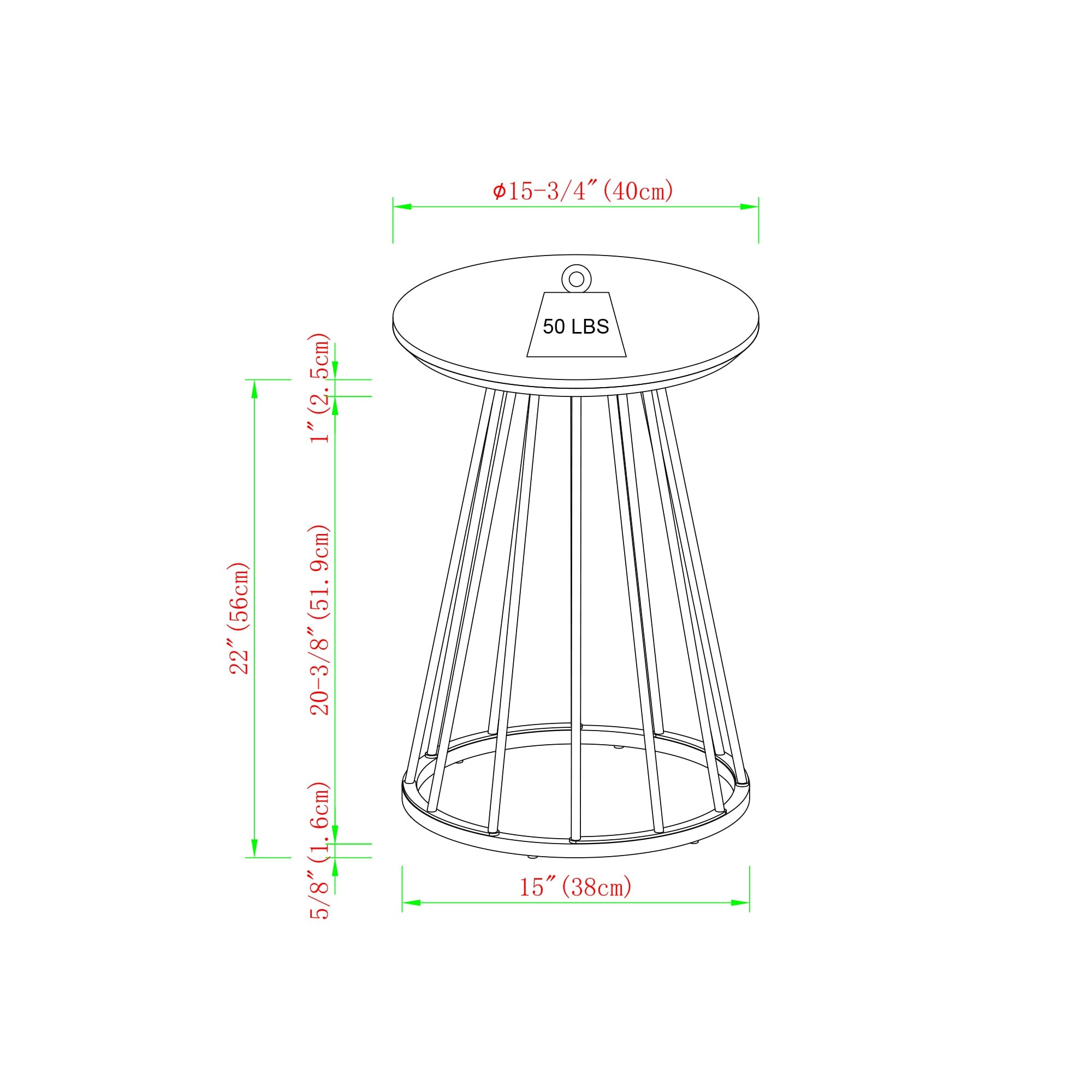 Vivian 16" Modern Side Table with Metal Caged Base