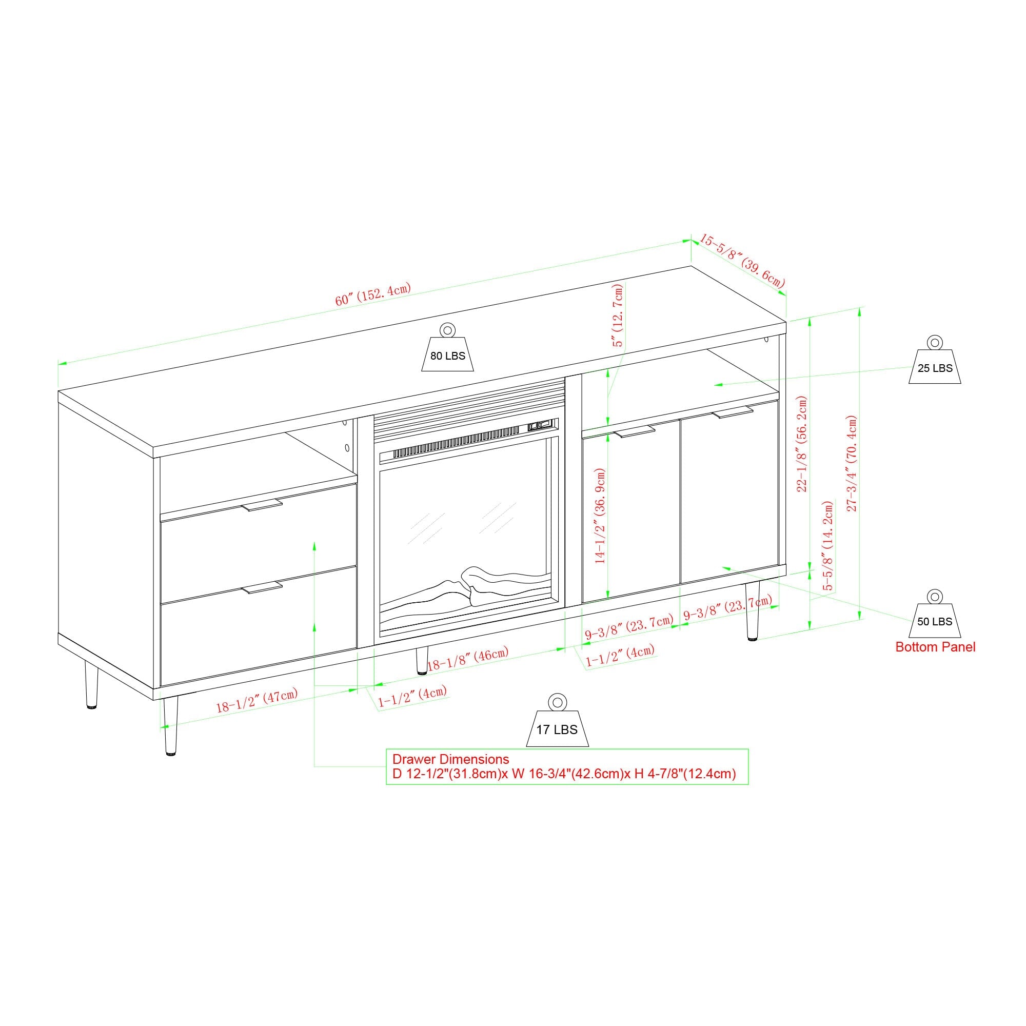 Roth Fireplace Console