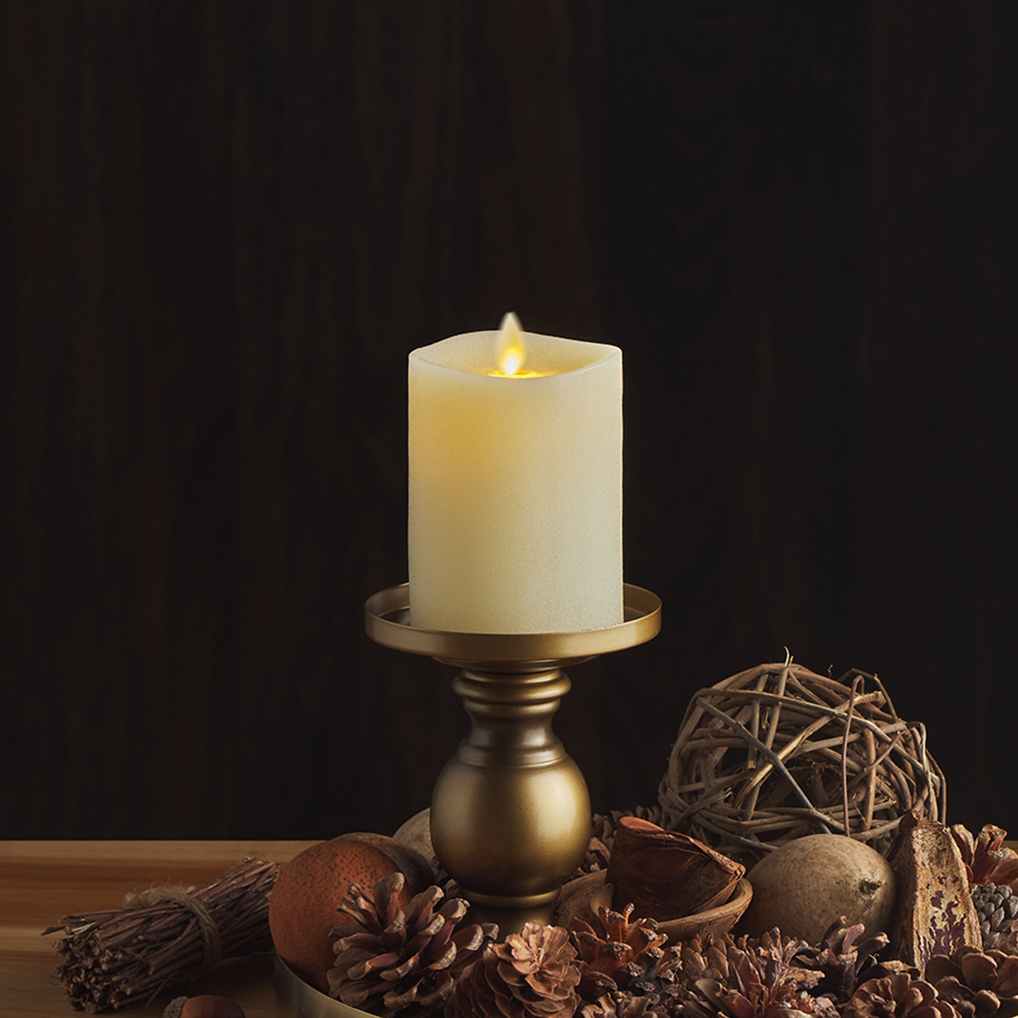 Chalky Ivory Flameless Candle Pillar